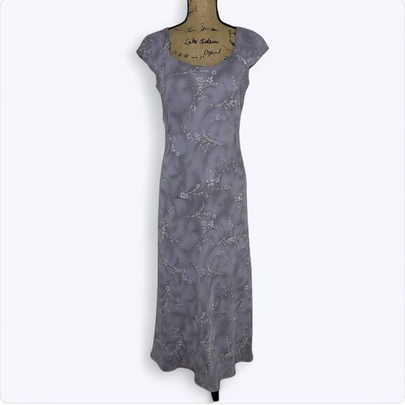 Vintage Tailor B Moss Floral Maxi Dress Womens Sz 8 Purple Fairy Church 90s Y2K - Picture 1 of 14